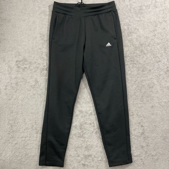 Adidas Womens' M Black Athletic Joggers Polyester Activewear Pants Tapered Leg - Picture 1 of 7